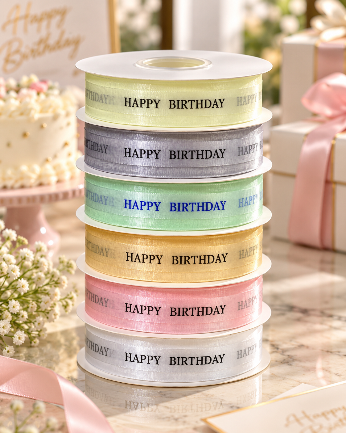Satin Birthday Ribbons